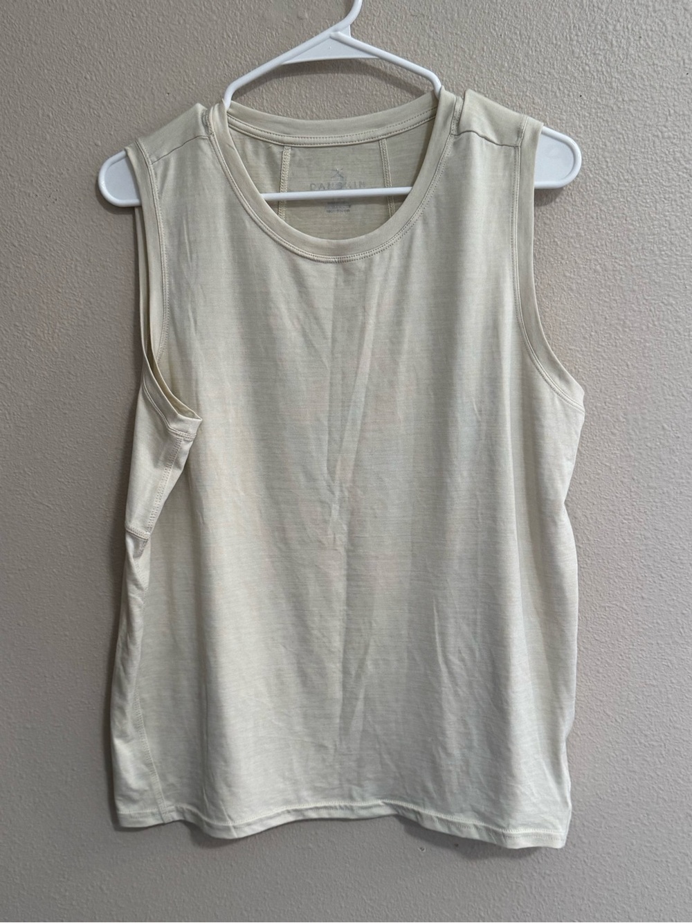 Danskin Cream Sleeveless Crew Tank